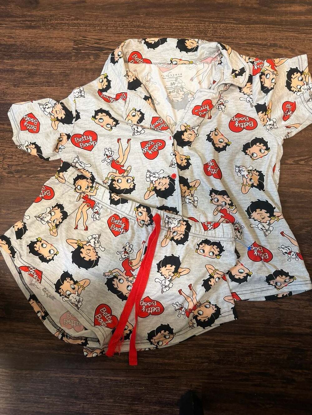 Betty Boop Women's Pajama Set, Long Sleeve Top and Shorts, Size M